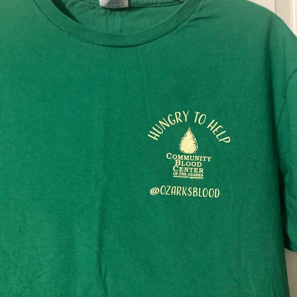 Delta soft 100% cotton tee shirt size large donut forget blood drive green - Picture 3 of 6